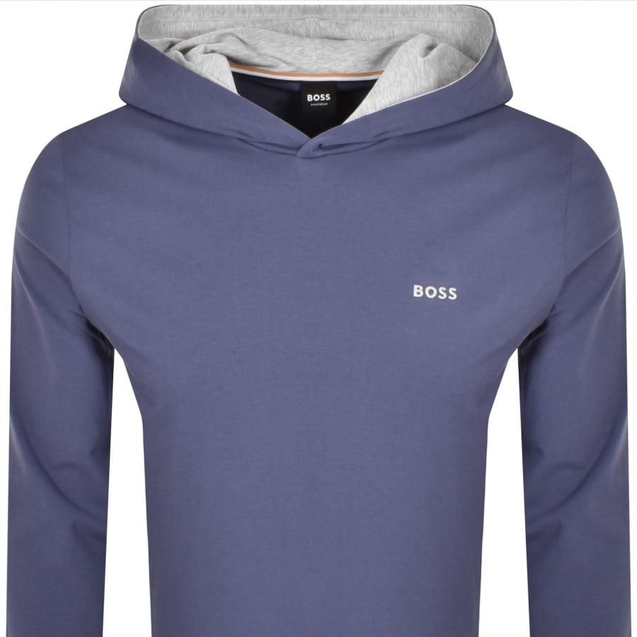 BOSS Long Sleeve Hooded T Shirt Blue Mainline Menswear Ireland